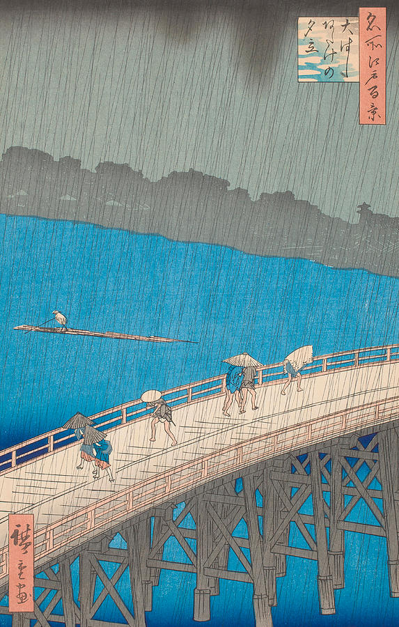 Hiroshige Painting - Shower Over Ohashi Bridge by Hiroshige