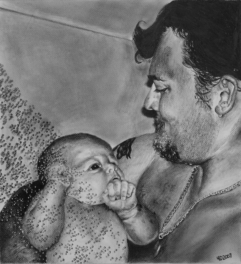 Figure Drawing - Showered in Daddys Love by Darcie Duranceau Figure Drawing - Showered in Daddys Love by Darcie Duranceau
