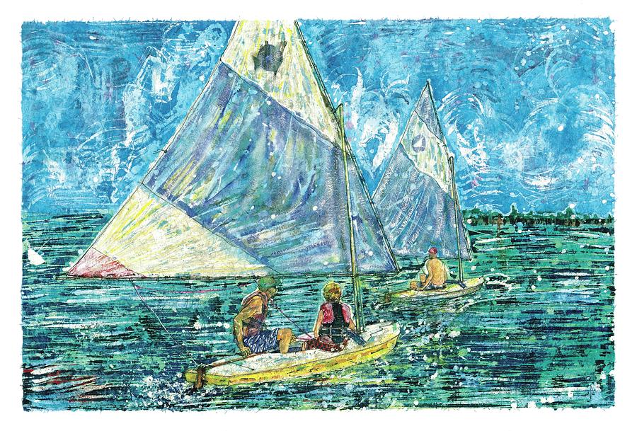 Sunfish Painting - Showing The Way by Nick Cantrell Sunfish Painting - Showing The Way by Nick Cantrell