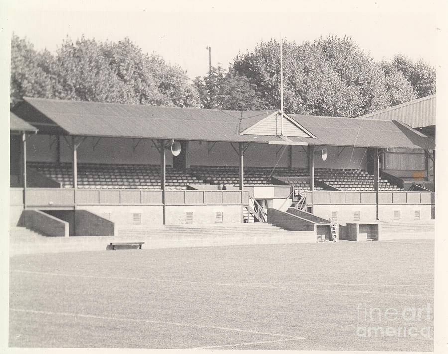 Shrewsbury Town - Gay Meadow - East Stand 2 - BW - March 1970 Photograph by Legendary Football Grounds