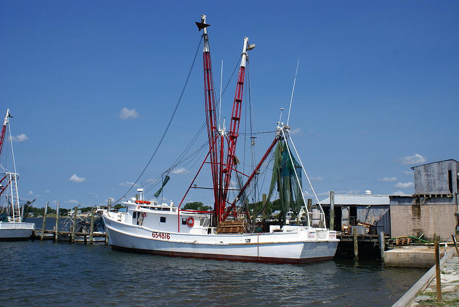 Shrimp Boat at Dock Photograph by Rodger Whitney - Fine Art America