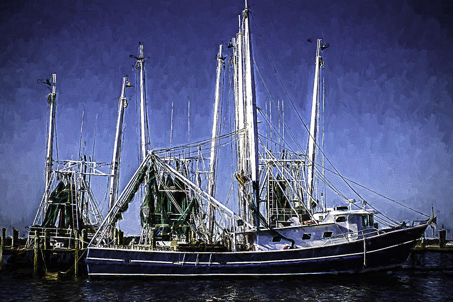 Boat Photograph - Shrimp Boat Docked in Biloxi by Barry Jones