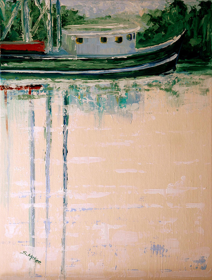 Shrimp Boat in Bon Secour Painting by Suzanne McKee