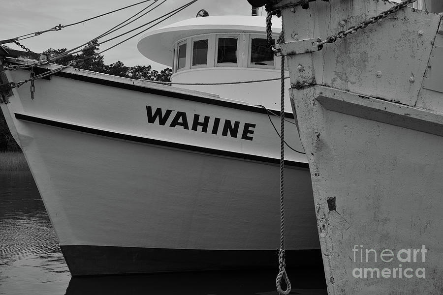Shrimp Boat Pilot House In Black And White Photograph