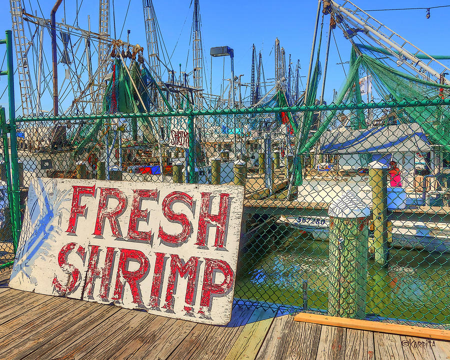 Shrimp Boats Photograph - Shrimp Boats Harbor - Fresh Shrimp  by Rebecca Korpita