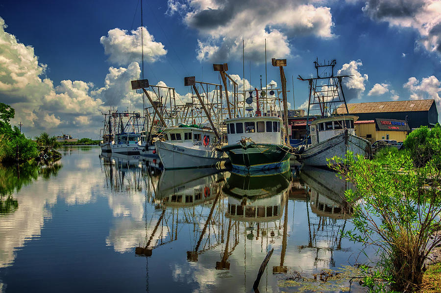 New Orleans Photograph - Shrimp Boats on the Mississippi in NOLA DSC05401 by Greg Kluempers