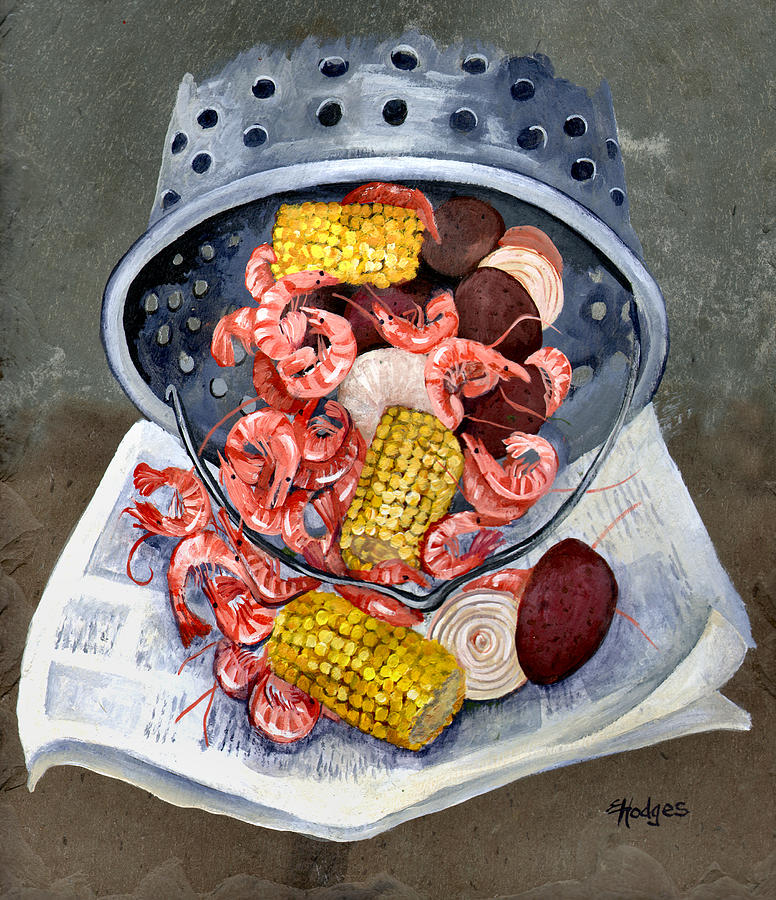 New Orleans Painting - Shrimp Boil by Elaine Hodges