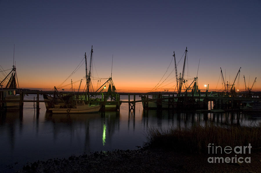 Shrimp Fleet Sunset Photograph by Tim Mulina