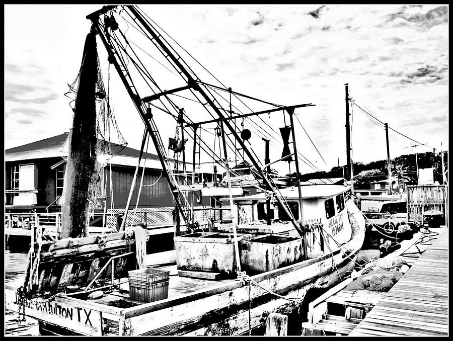 Shrimper at Rest in Black and White Photograph by Antonia Citrino