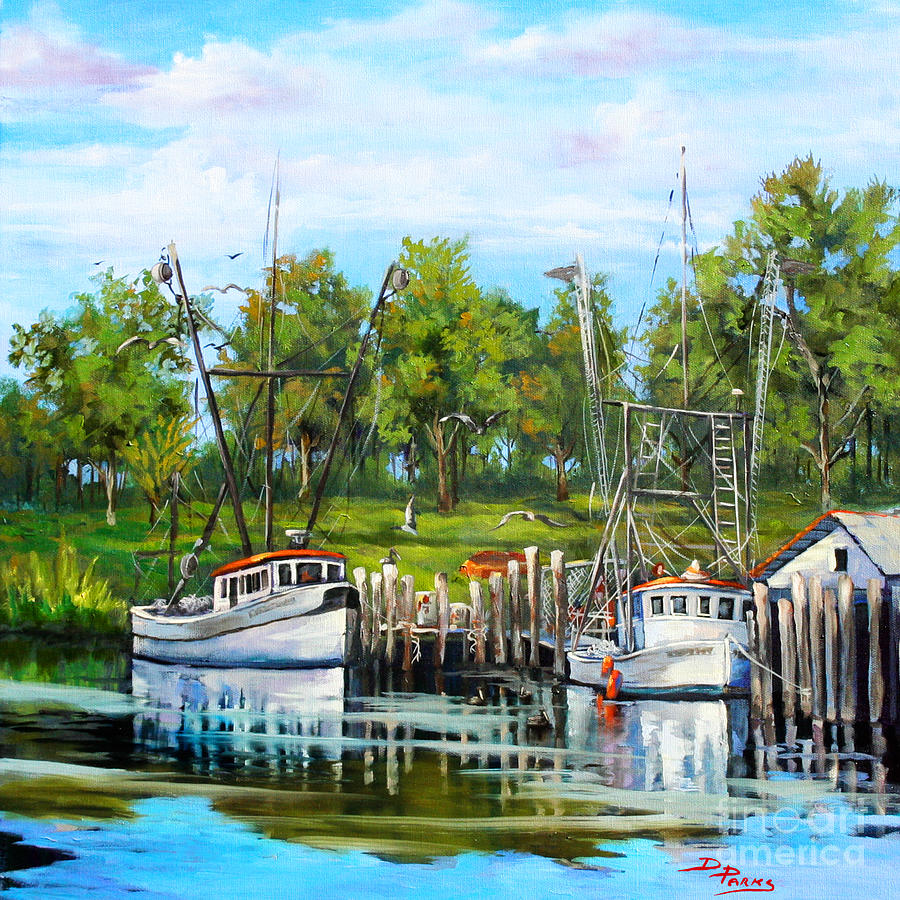 Boat Painting - Shrimping Boats by Dianne Parks