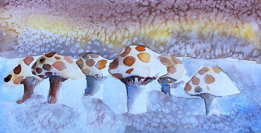 Shrooms Painting by Mindy Newman