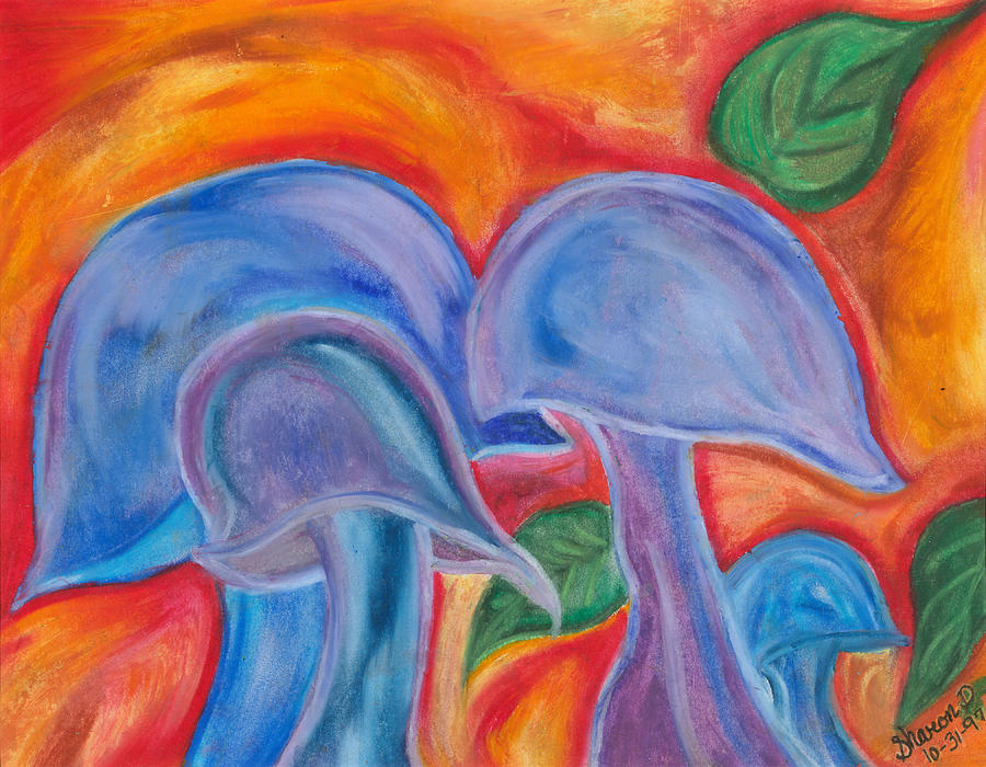 Mushroom Painting - Shrooms by Sharon Miller