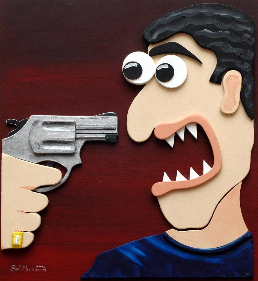 Funism Painting - Shut Up by Sal Marino Funism Painting - Shut Up by Sal Marino