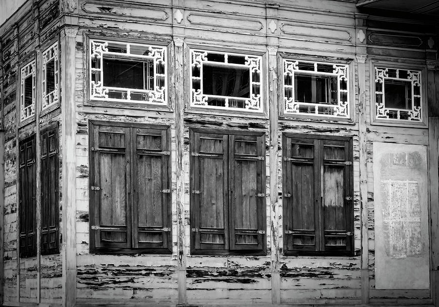 Shuttered and Peeling Palace BW Photograph by Joan Carroll