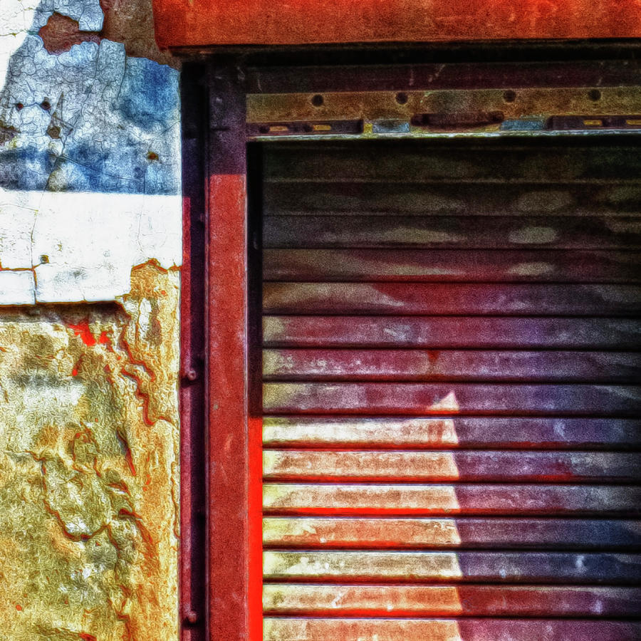 Abstract Photograph - Shuttered Window Abstract Square by Tony Grider