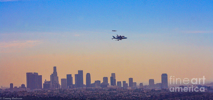 Shuttle over LA 2 Photograph by Tommy Anderson