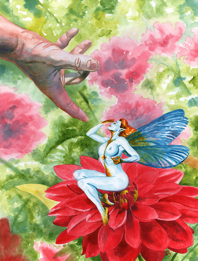 Fairy Painting - Shy Faerie by Ken Meyer jr