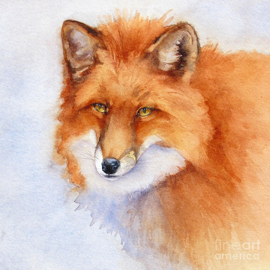 Shy Fox Painting by Bonnie Rinier