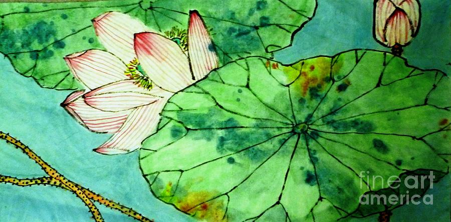 Shy lotus Painting by Betty M M Wong