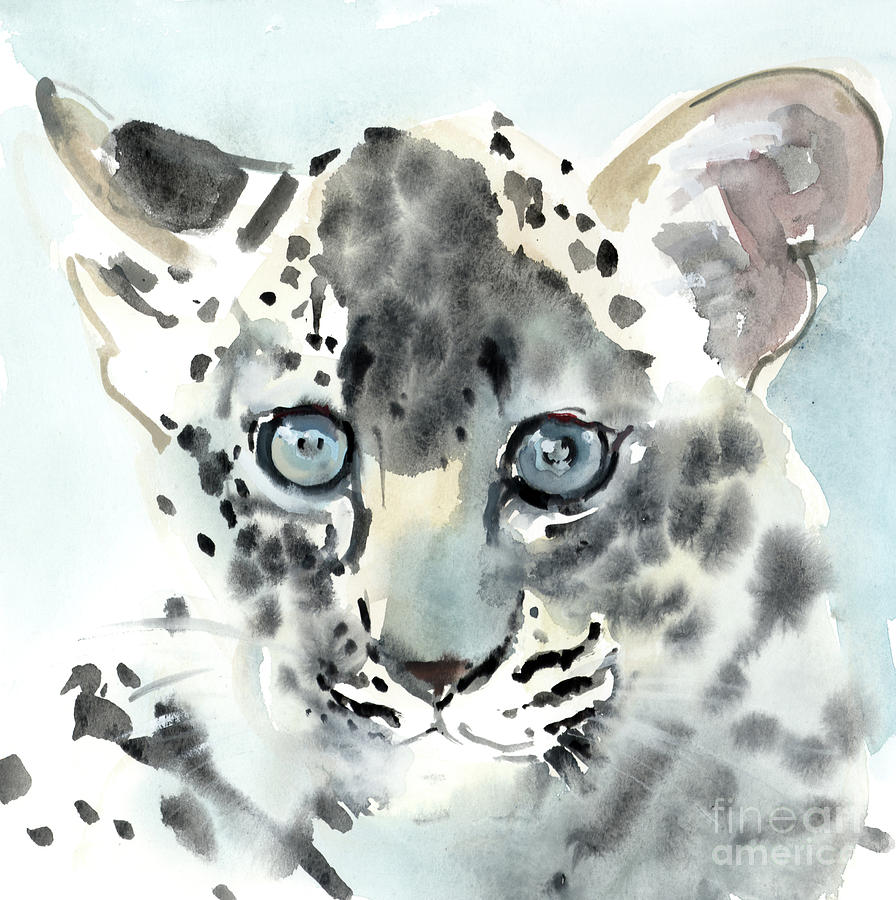 Cat Painting - Shy by Mark Adlington