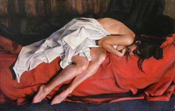 Shy Model Painting by Joe Velez