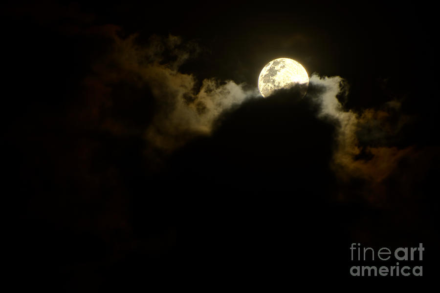 Space Photograph - Shy Moon Rising by Kaye Menner by Kaye Menner