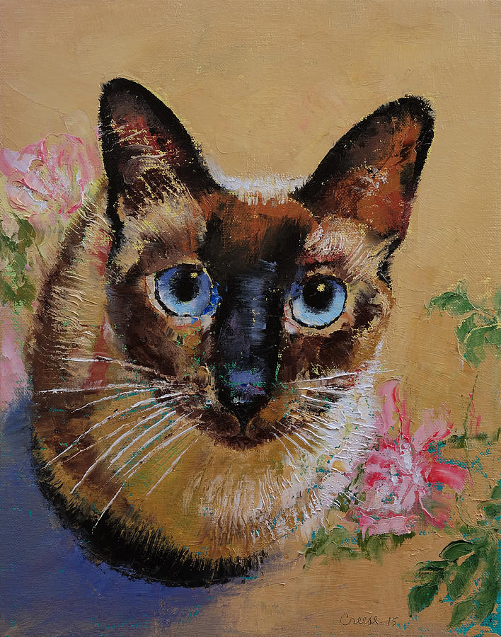 Siamese Cat Painting by Michael Creese