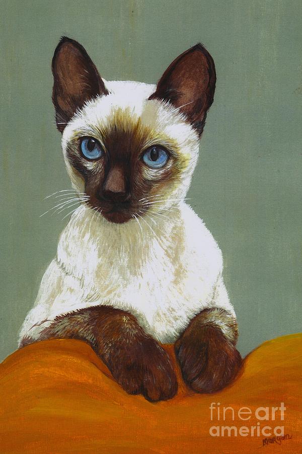 Siamese Cat Painting by Morgan Fitzsimons