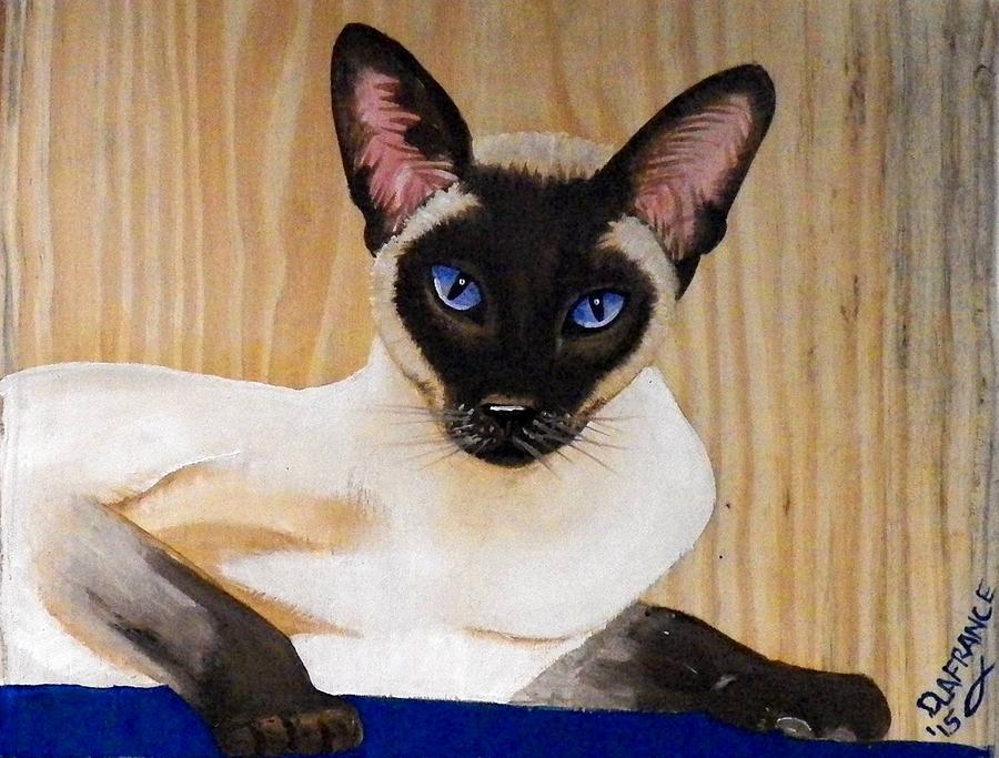 Nature Painting - Siamese Cat painted on wood by Debbie LaFrance