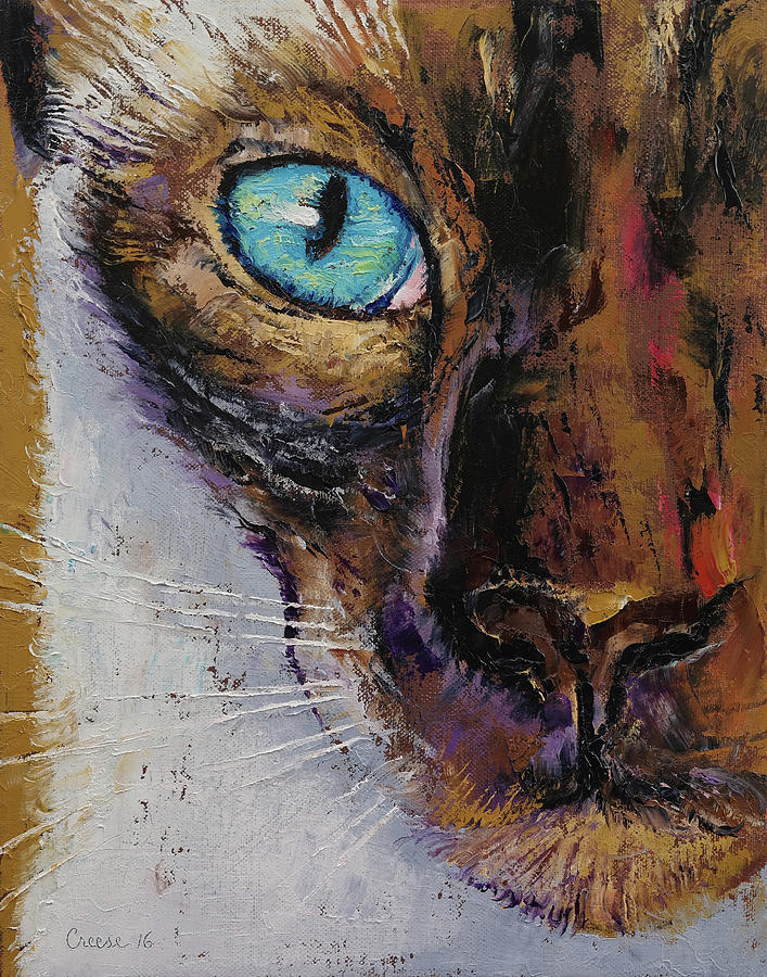 Siamese Cat Painting Painting by Michael Creese