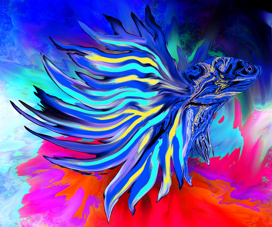 Siamese Fighting Fish Digital Art by Abstract Angel Artist Stephen K