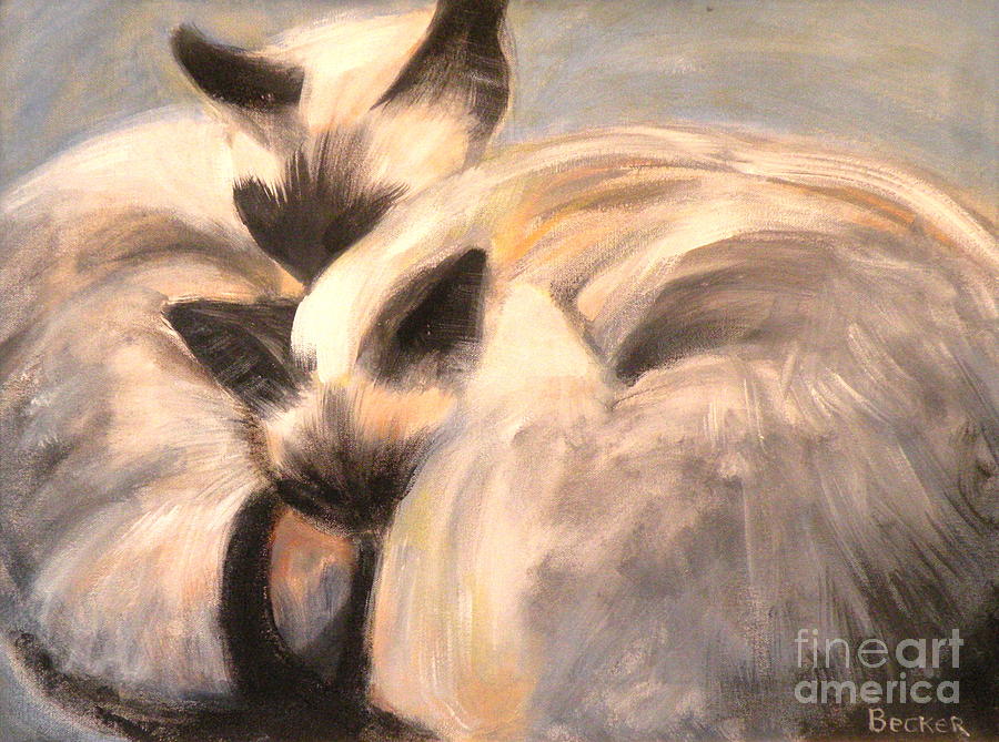 Siamese Lovers Painting by Susan A Becker