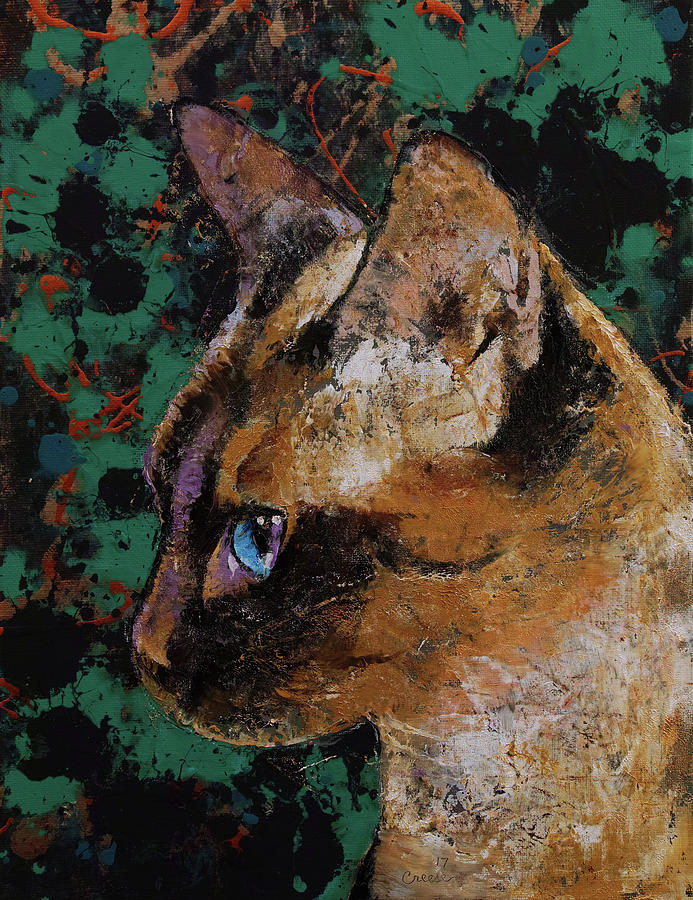 Siamese Portrait Painting by Michael Creese