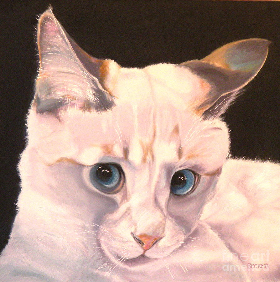 Nature Painting - Siamese Rescue - Gem of a Kitten by Susan A Becker