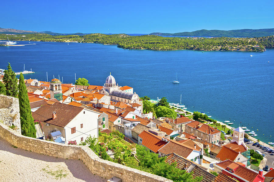 Sibenik waterfront and st James cathedral view from above Photograph by Brch Photography