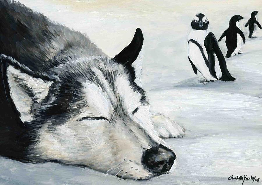 Siberian Huskey Painting by Charlotte Yealey