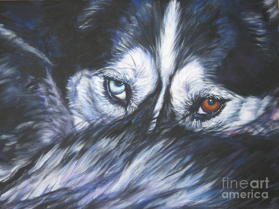 Siberian Husky eyes Painting by Lee Ann Shepard