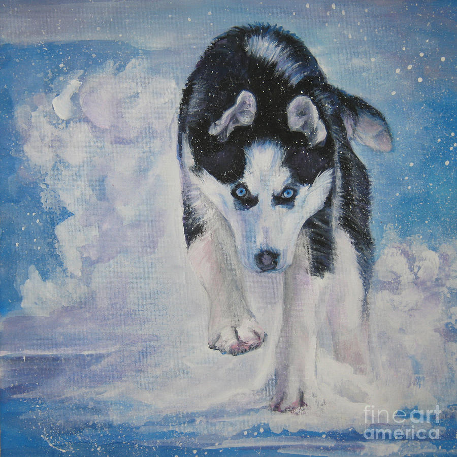 Giclee Print Siberian Husky Dog Watercolor Painting Art Pet Portrait 