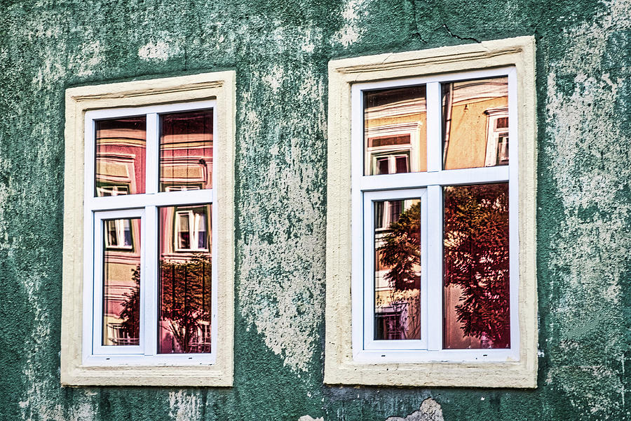 Sibiu Window Reflections - Romania Photograph by Stuart Litoff