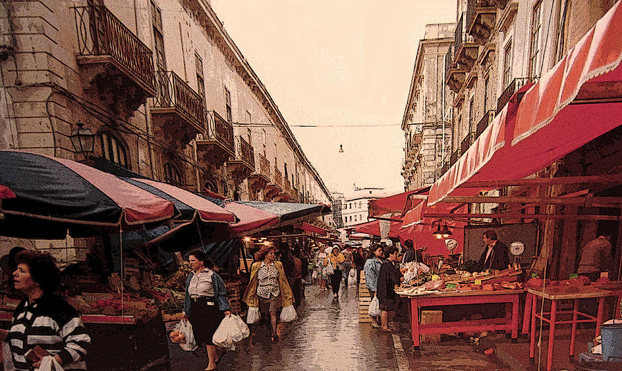Syracuse Photograph - Sicilian Market After The Rain by Ian  MacDonald