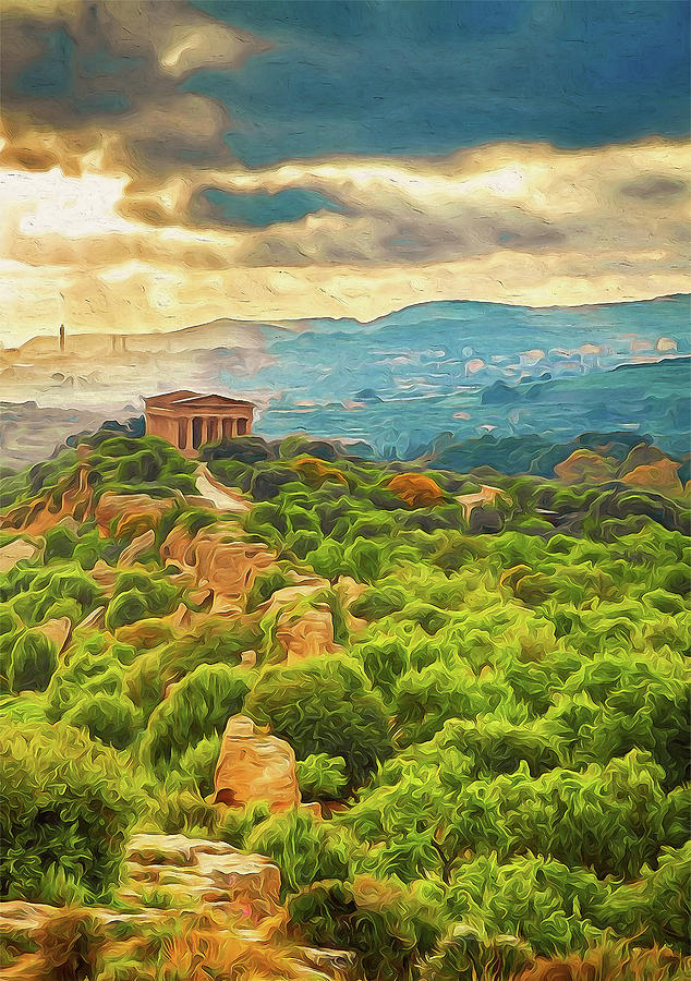 Sicily, Agrigento and the Valley of the Temples - 01 Painting by AM FineArtPrints