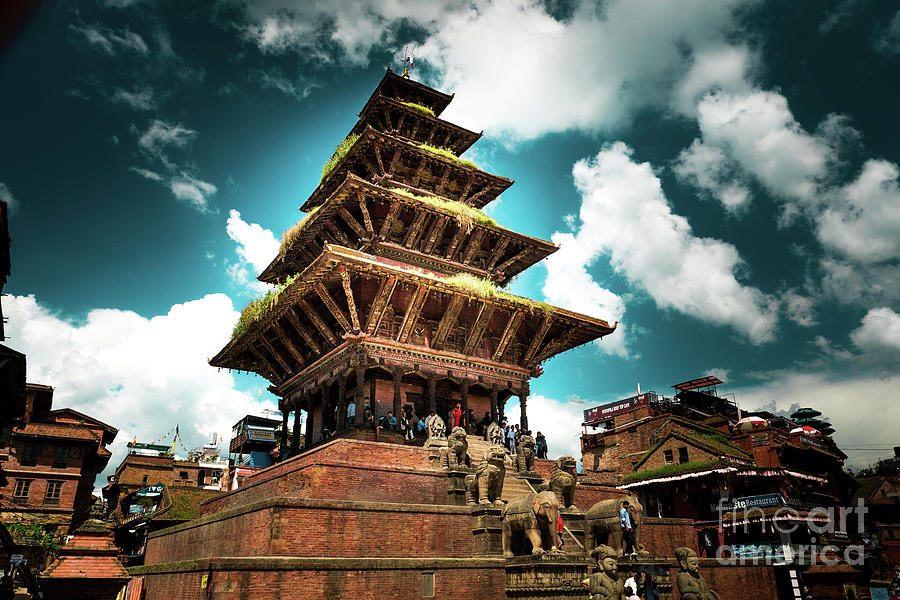 Nature Photograph - Siddhi Lakshmi Temple in Bhaktapur Nepal Yantra.lv by Raimond Klavins