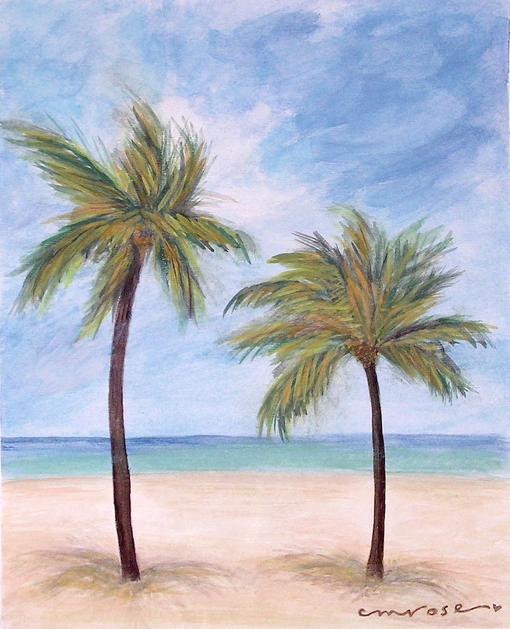 Beach Painting - Side By Side by C Michele Rose
