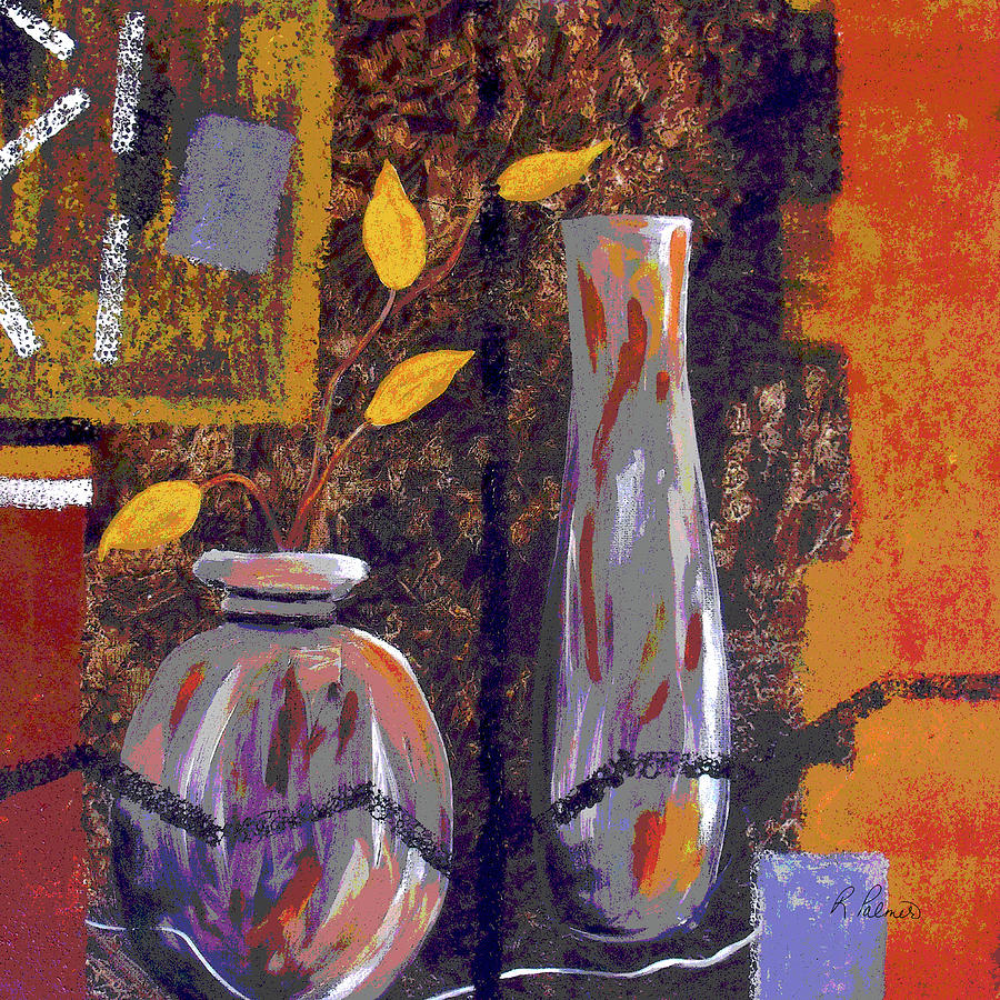Abstract Mixed Media - Side By Side by Ruth Palmer