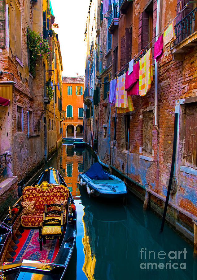 Side Canal  Venice Photograph by Sheila Laurens