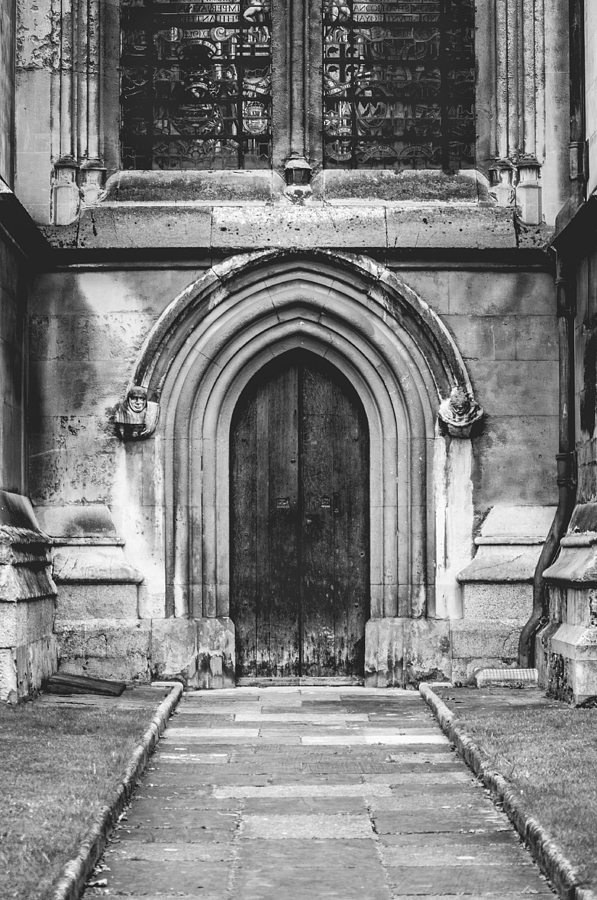 Westminster Abbey Photograph - Side Door BW by Christi Kraft