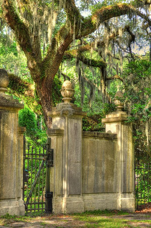 Architecture Photograph - Side Gate of Wormsloe by Linda Covino