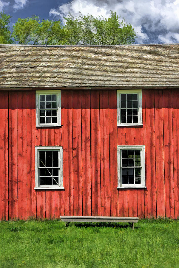 Barn Painting - Side of Barn and Windows at Old World Wisconsin by Christopher Arndt