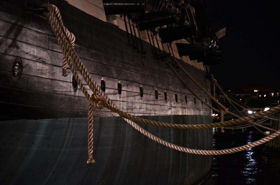 Side Of The Uss Constellation Navy Ship In Baltimore Harbor Photograph