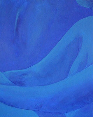 Abstract Painting - Side Pose in Blue by DeLa Hayes Coward Abstract Painting - Side Pose in Blue by DeLa Hayes Coward